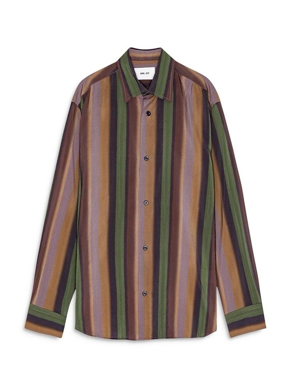 $245 NN.07 Freddy Printed Button Front Shirt Men's L Multicolor Long Sleeve